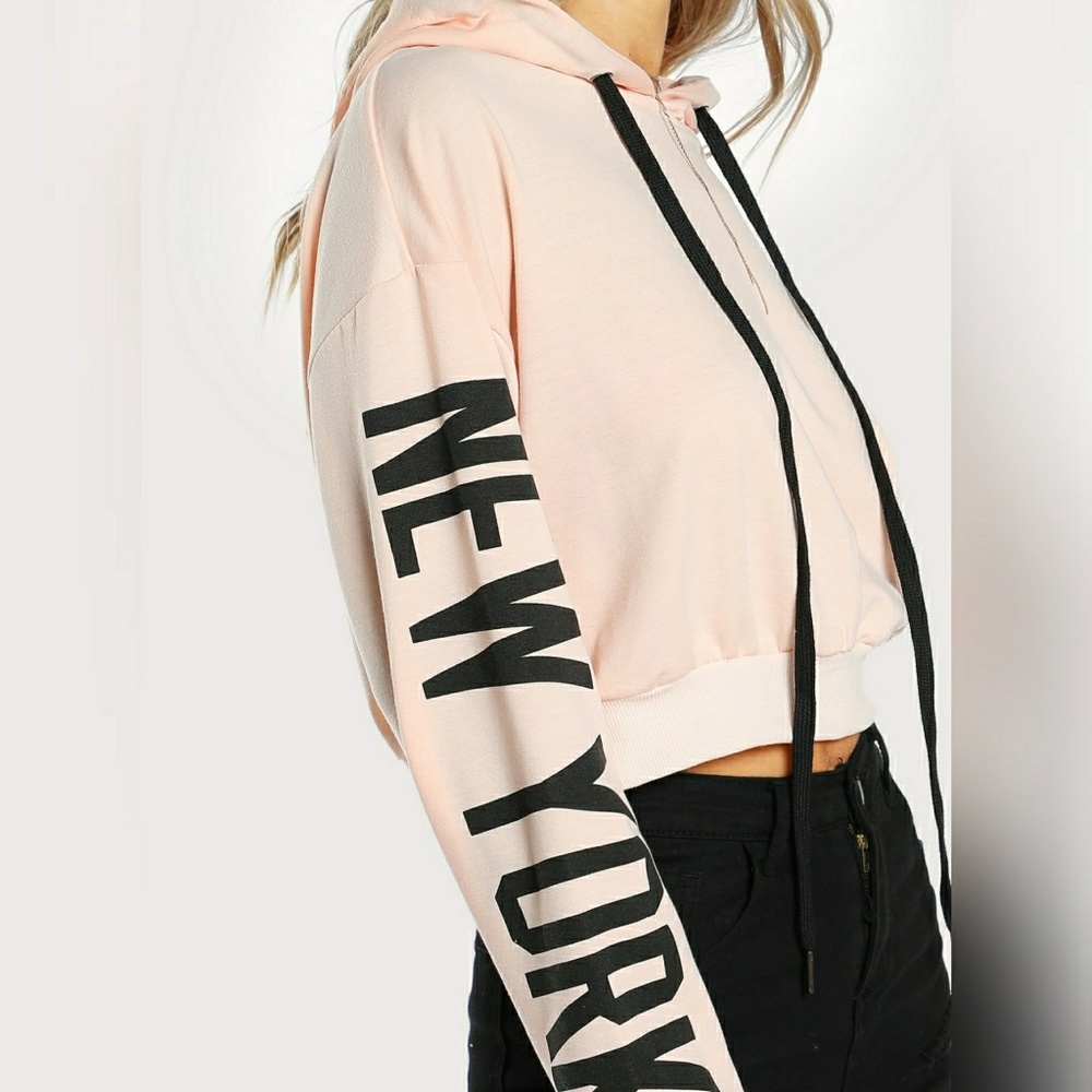 ⬇️VIVA | New York Print Sleeve Hoodie - Picture 4 of 5